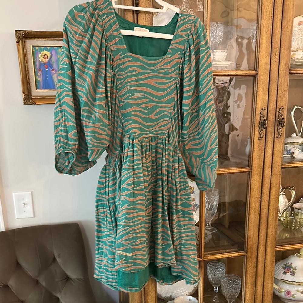 Green Zebra Print Dress